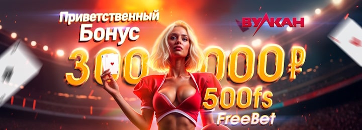 300000 руб + 500 FS приветственный бонус за регистрацию в казино Вулкан